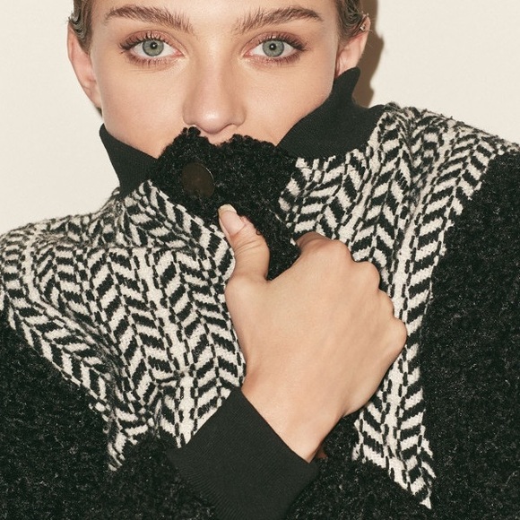 Anthropologie Avec Les Filles Tweed Sherpa Mix Jacket - XS - Picture 8 of 9